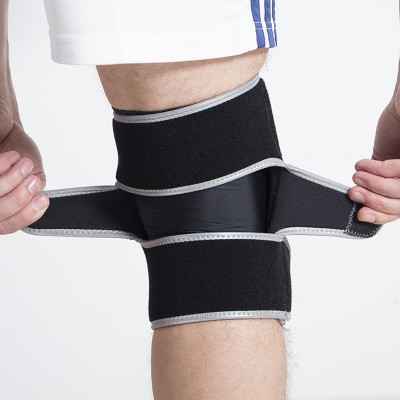 工厂定制跨境双重绑带运动护膝保护半月板膝关节硅胶护腿护膝保暖