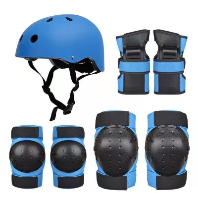 跨境儿童轮滑头盔护具七件套 滑板平衡车户外运动成人和尚头 护具