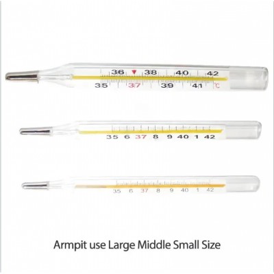水银体温表 医用玻璃体温计腋下测量体温大刻度温度计双刻度 外贸